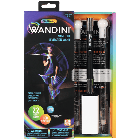 Thumbnail image showing another view of the Wandini Glow.0 Magic LED Levitation Wand packaging, emphasizing the product features and contents.