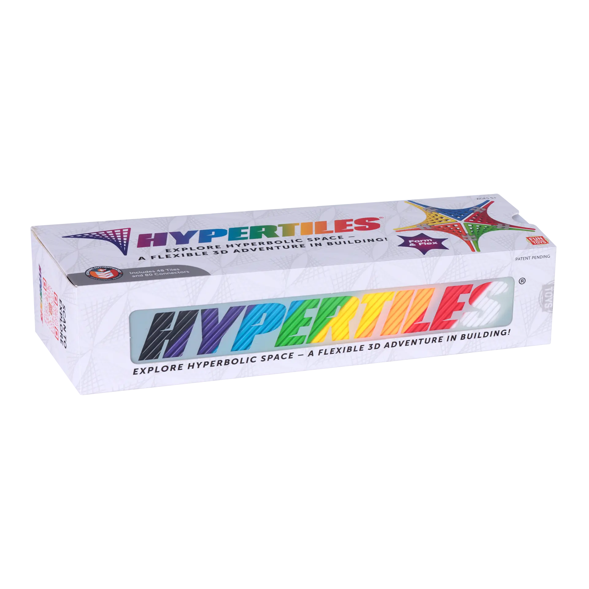 Side view of HyperTiles box featuring vibrant packaging and product logo.