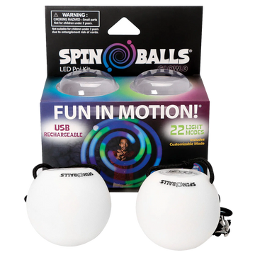 Spinballs Glow. 0 LED Rechargeable Poi Set - Fun In Motion Toys
