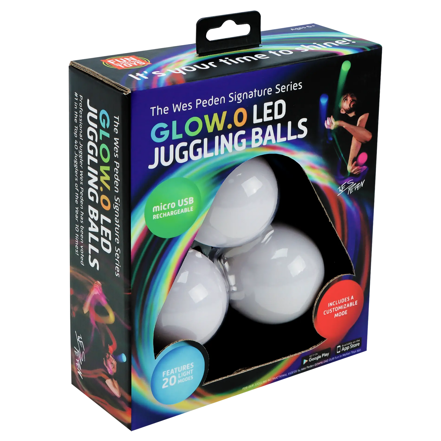 Spinballs Glow. 0 LED Rechargeable Poi Set - Fun In Motion Toys